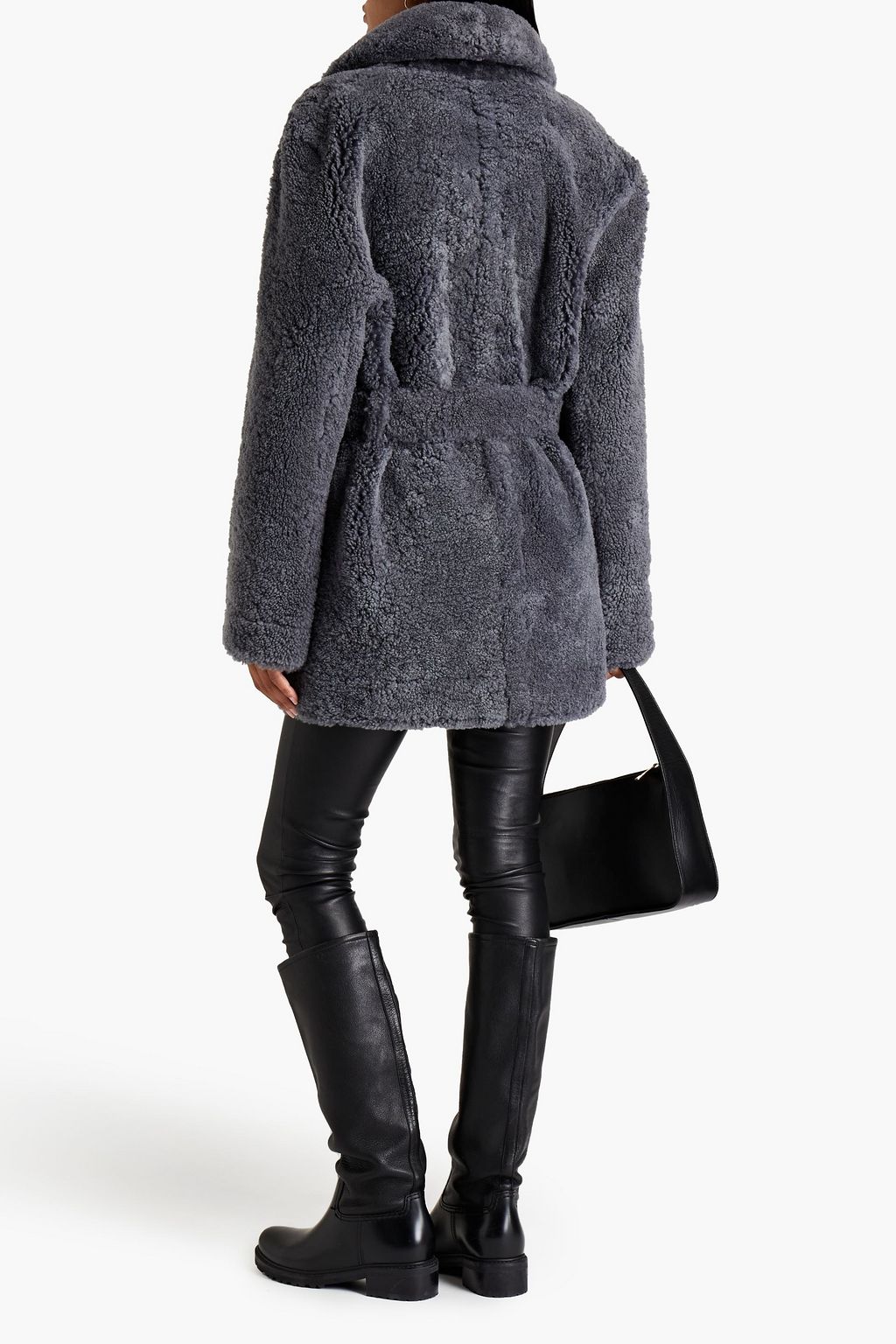 JOSEPH Belted shearling coat