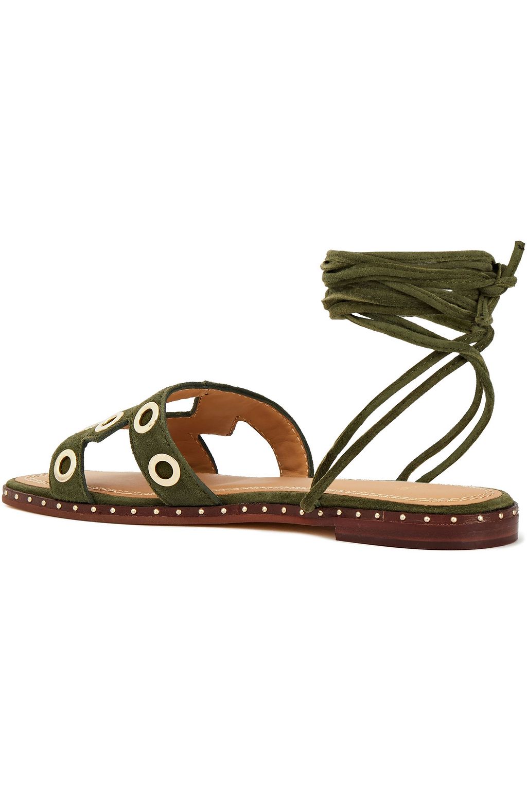 MAJE Cutout eyelet-embellished suede sandals