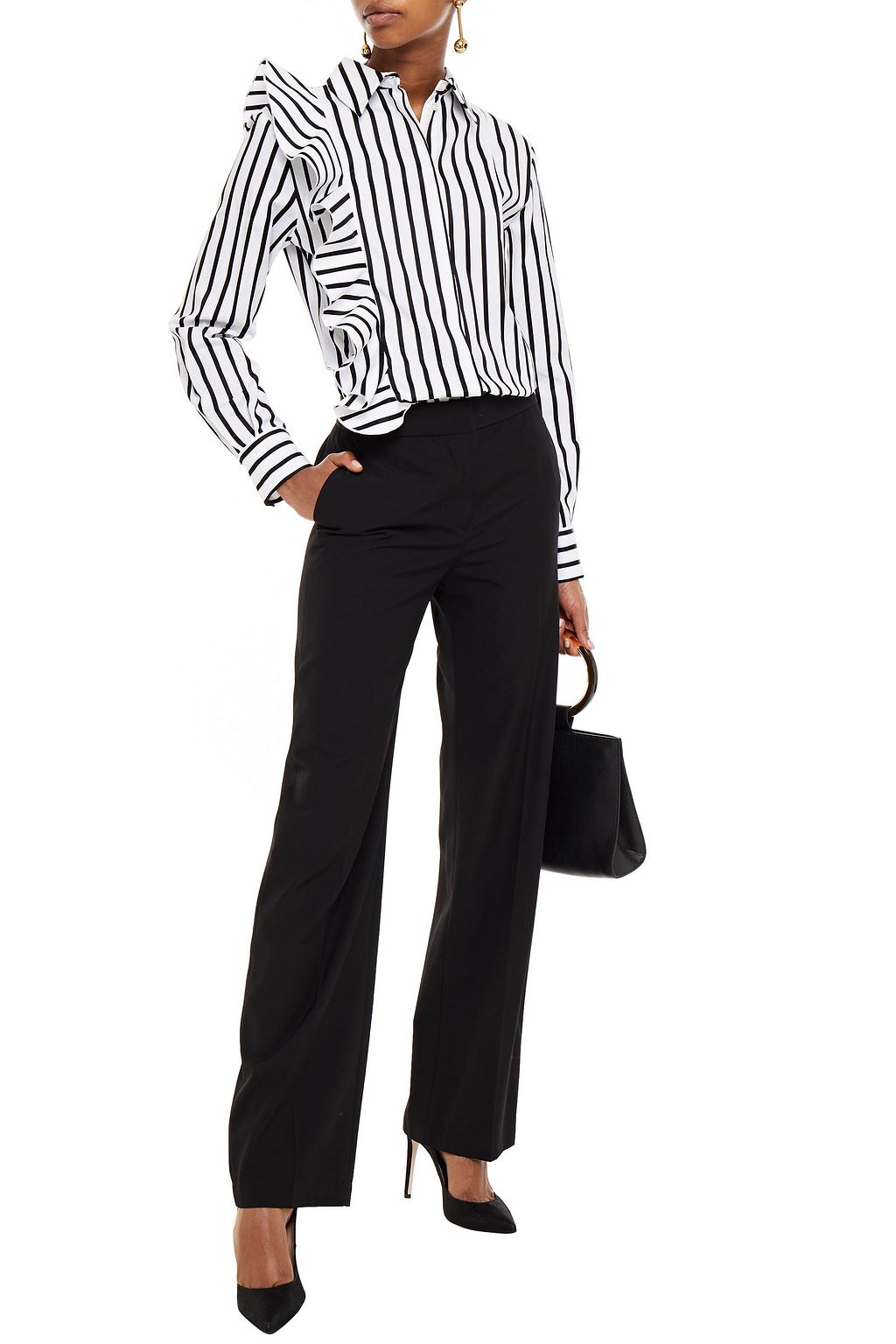 MSGM Wool-blend crepe straight-leg pants
