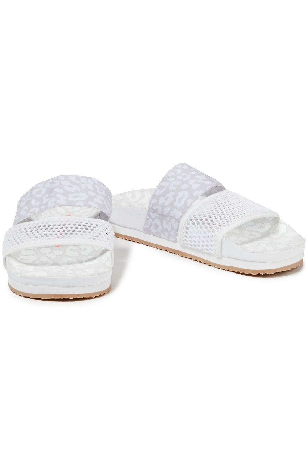 ADIDAS BY STELLA MCCARTNEY Leopard-print woven and mesh slides
