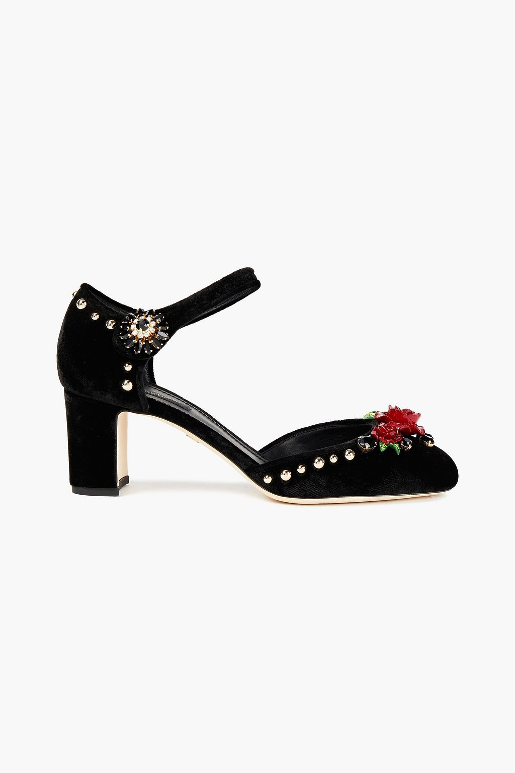 studded velvet Mary Jane pumps 