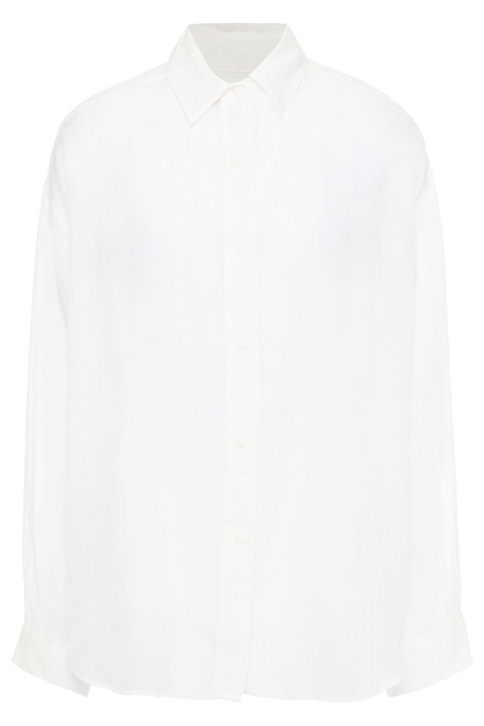 rag & bone - boyfriend oversized cotton-blend voile shirt - white - xs