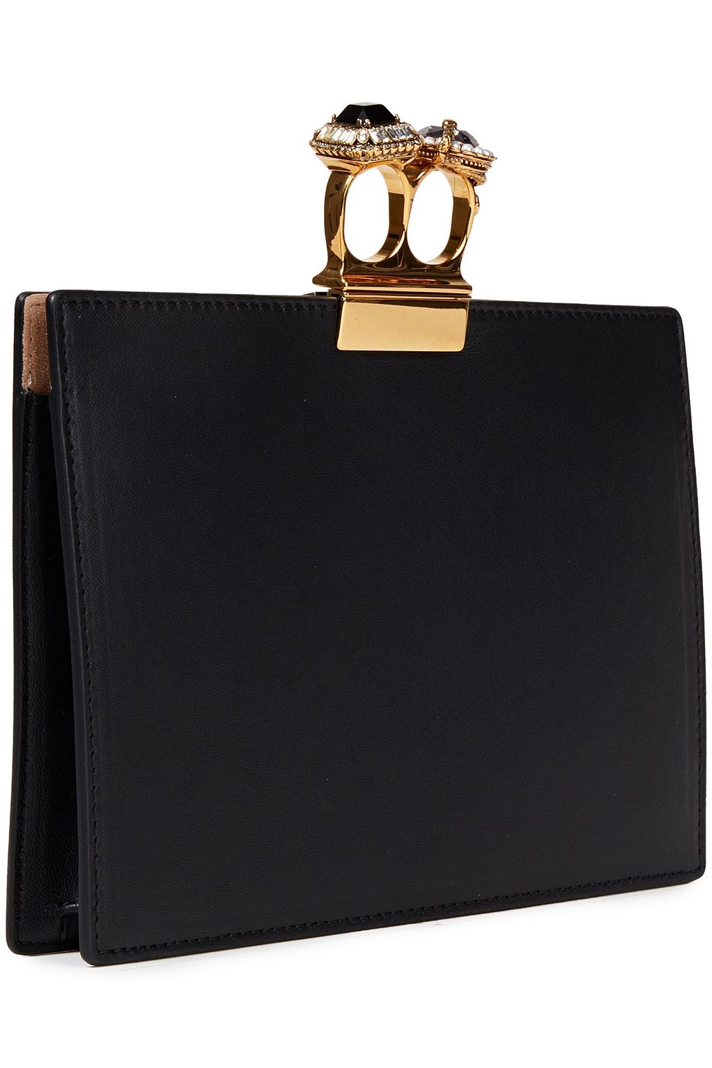 MCQUEEN Embellished leather clutch