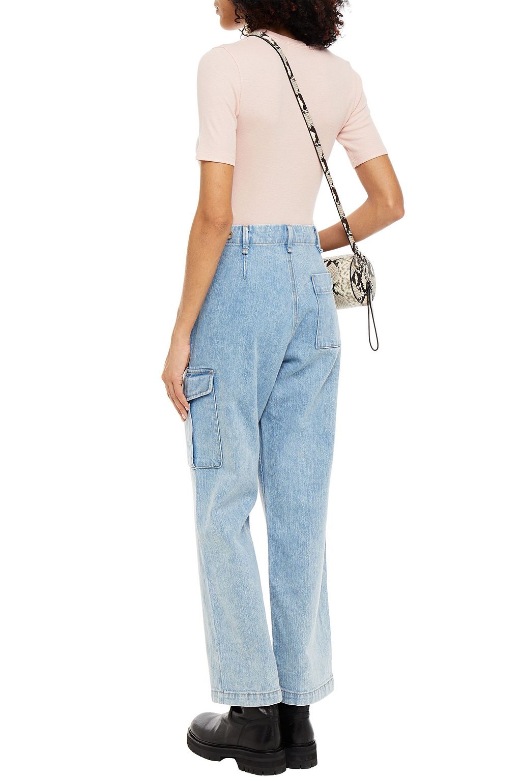 RAG & BONE Faded high-rise wide-leg jeans