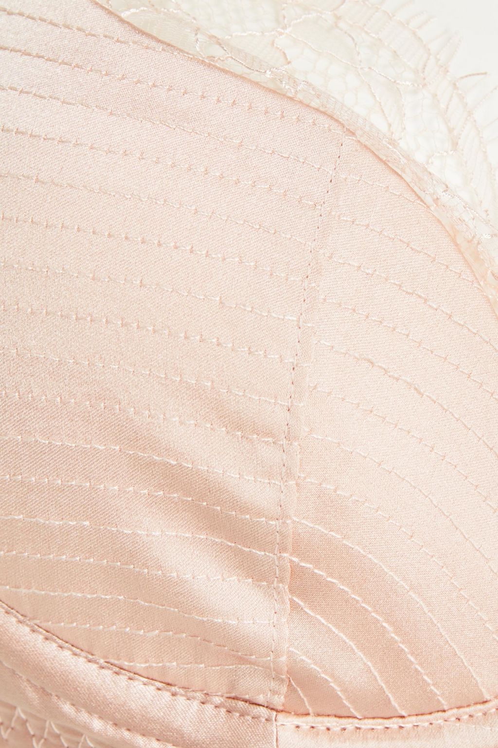 AGENT PROVOCATEUR Helene Leavers lace-trimmed satin and mesh underwired bra