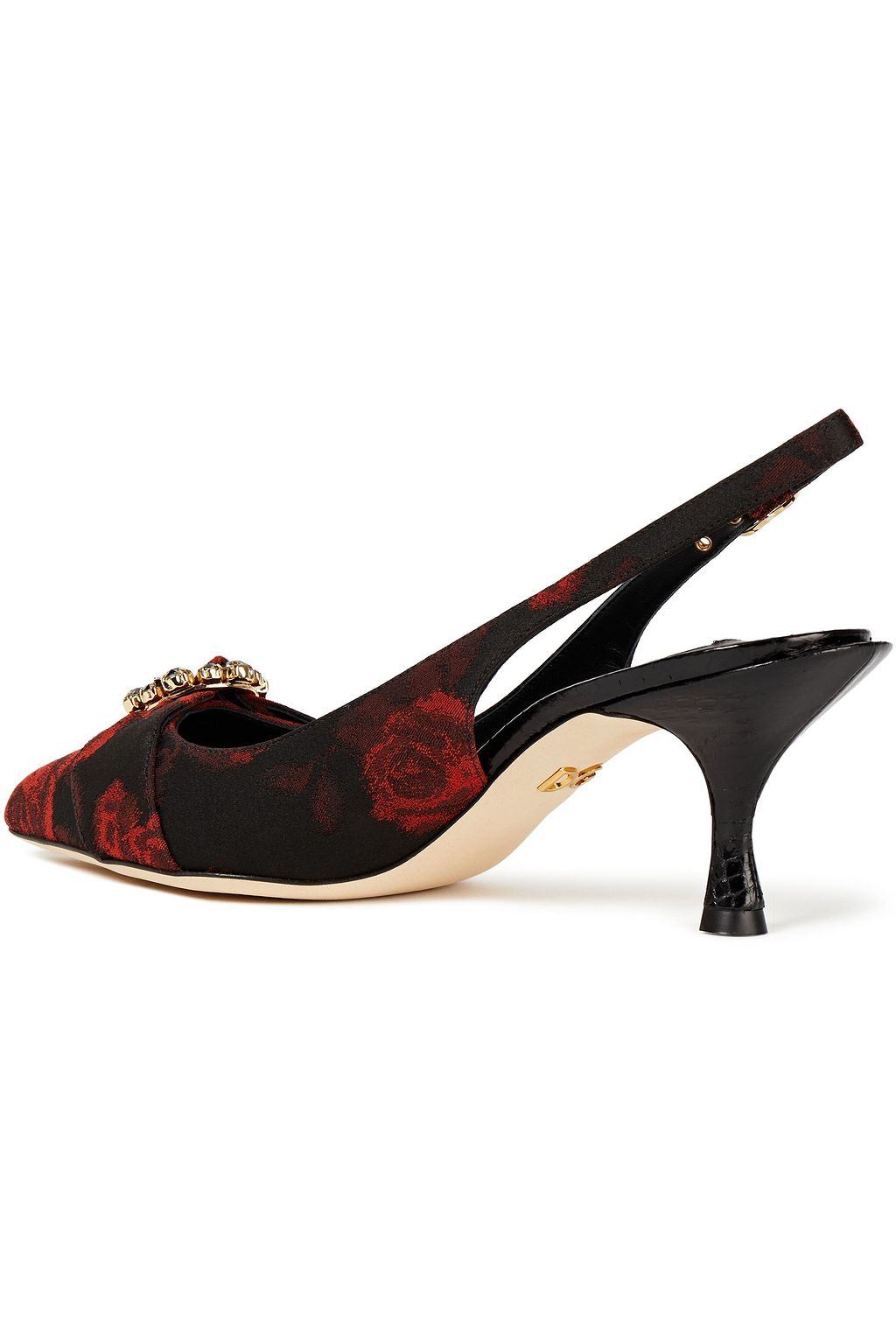 DOLCE&GABBANA Slingback-Pumps aus schnurgebundener Spitze mit Verzierung