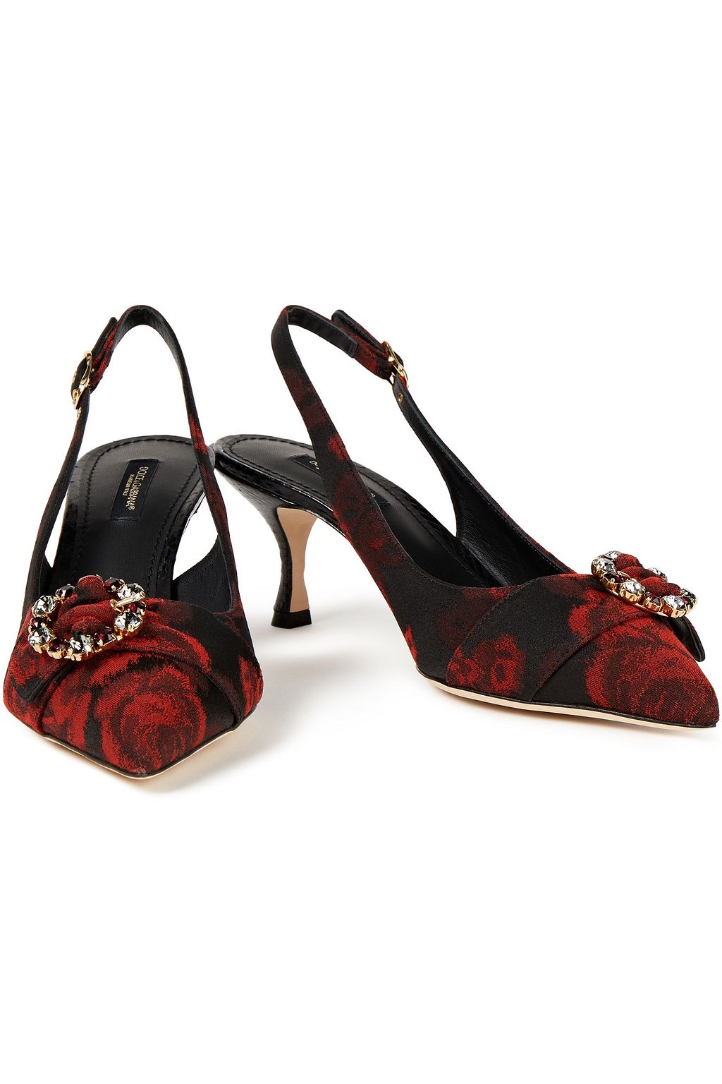 DOLCE&GABBANA Slingback-Pumps aus schnurgebundener Spitze mit Verzierung