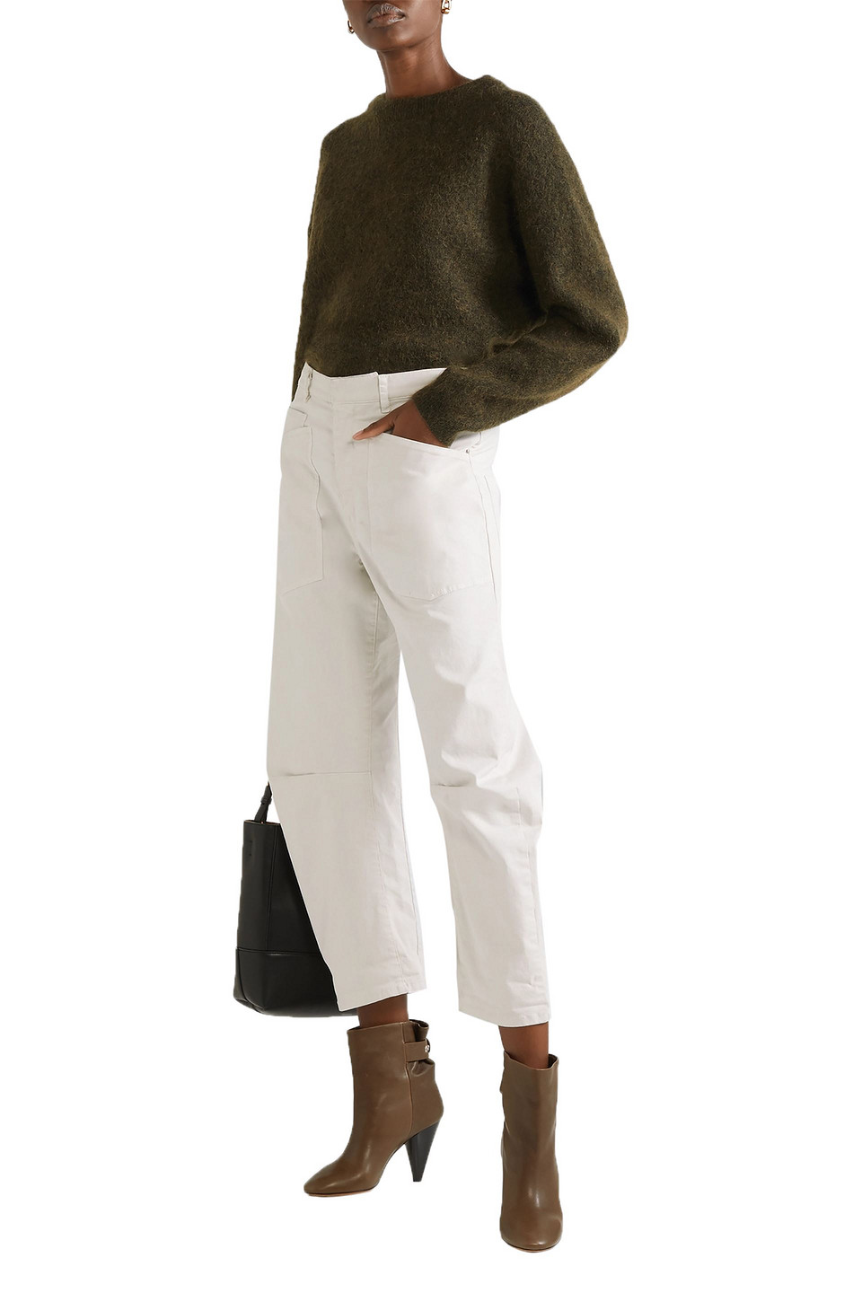 Nili Lotan Shon Barrel Jeans In Cream In White