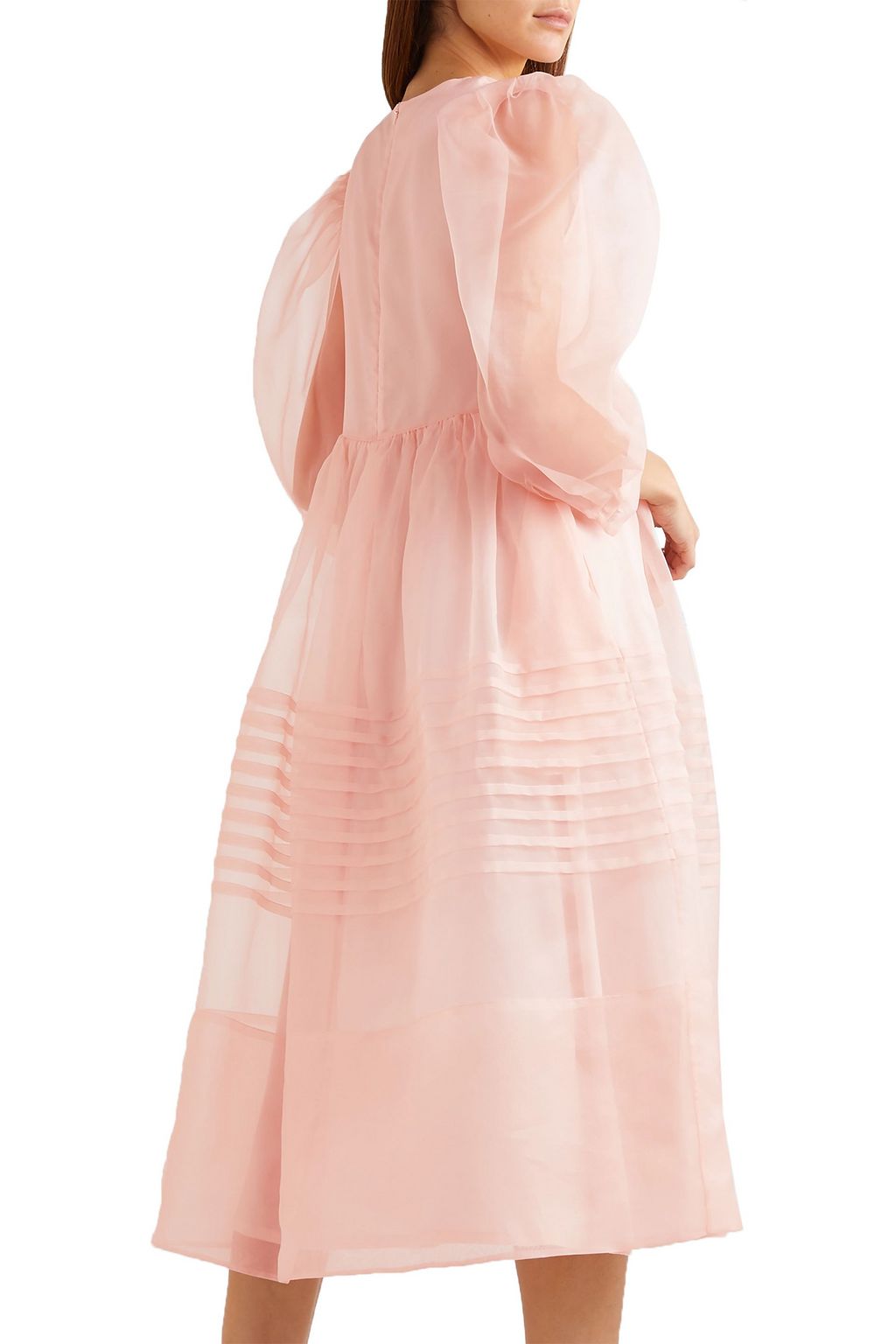 SIMONE ROCHA Pleated silk-organza midi dress