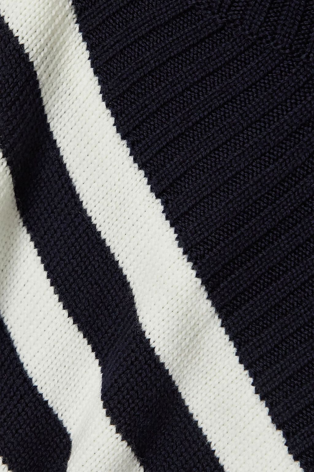 MONSE One-shoulder striped merino wool turtleneck sweater
