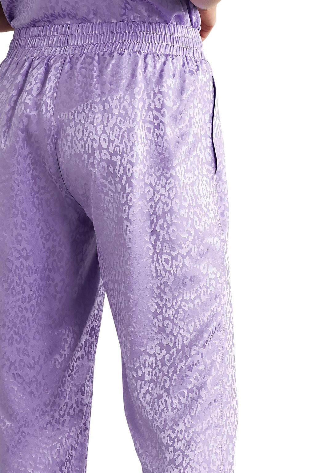 LES RÊVERIES Silk-satin jacquard straight-leg pants