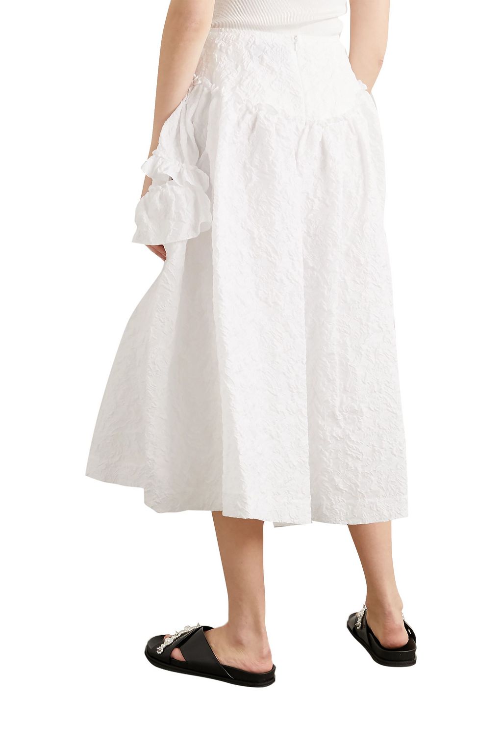 SIMONE ROCHA Cutout ruffled cloqué midi skirt