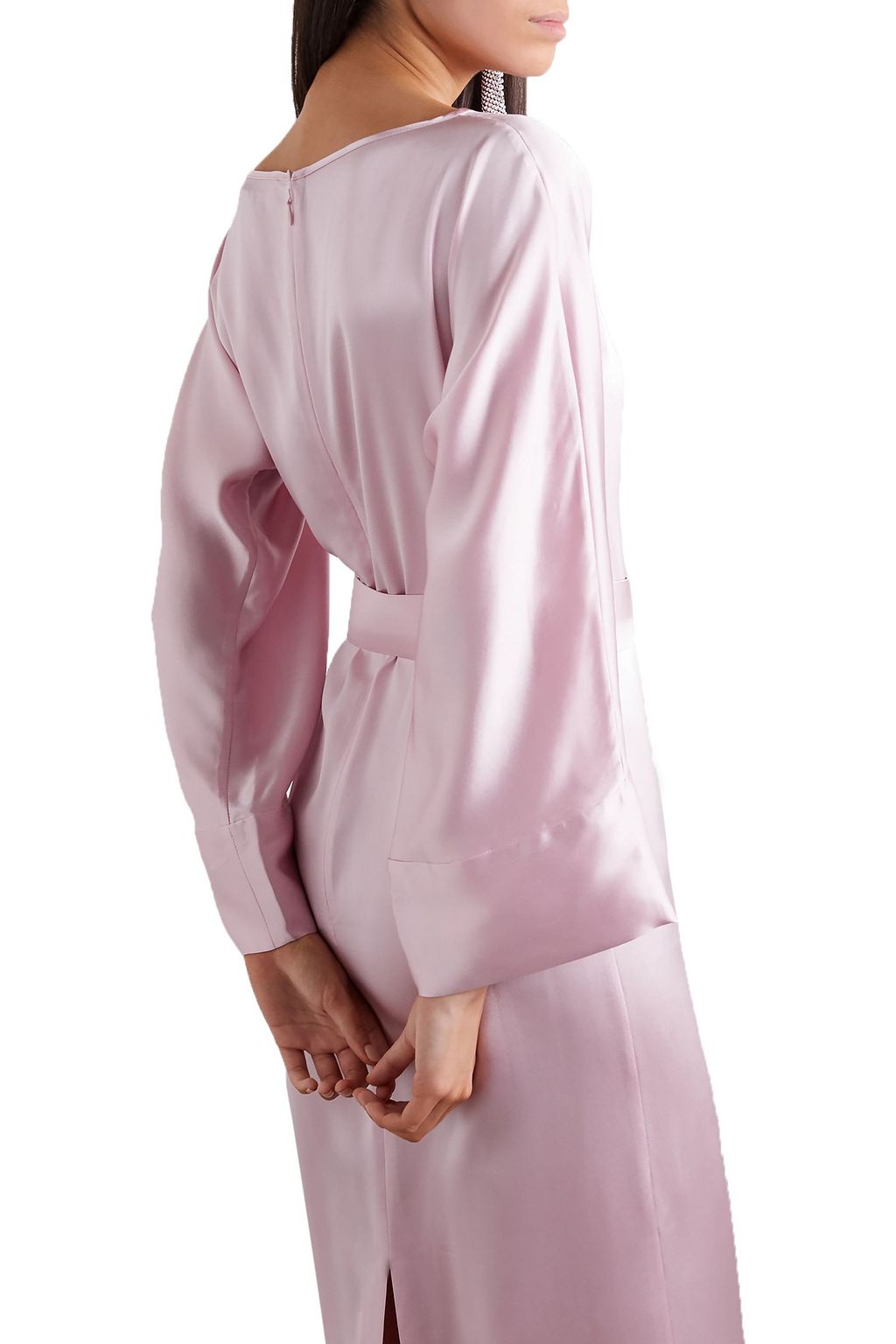 BERNADETTE Jackie belted silk-satin midi dress