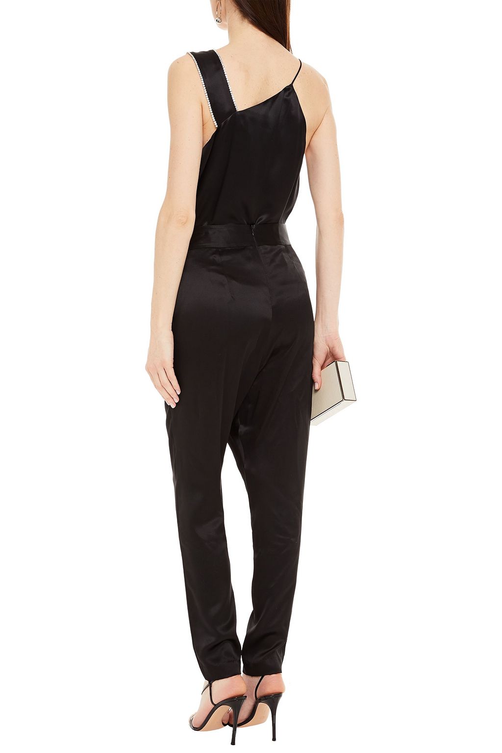 MICHELLE MASON Draped silk-charmeuse tapered pants
