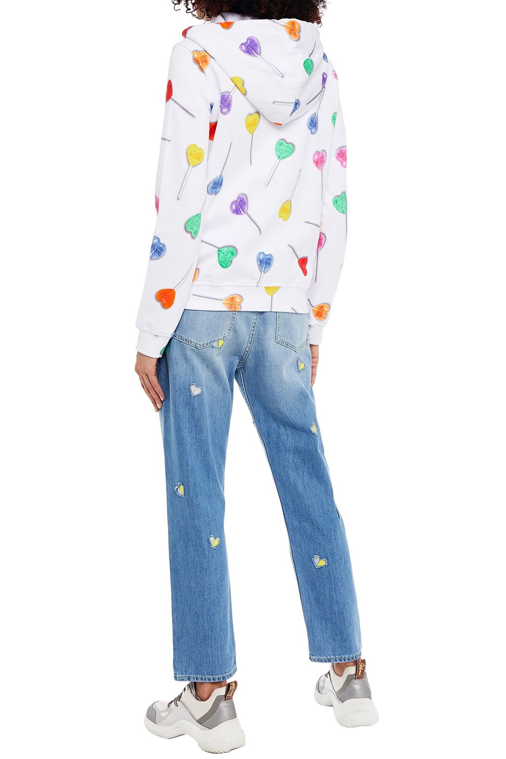 LOVE MOSCHINO Printed French cotton-terry hoodie