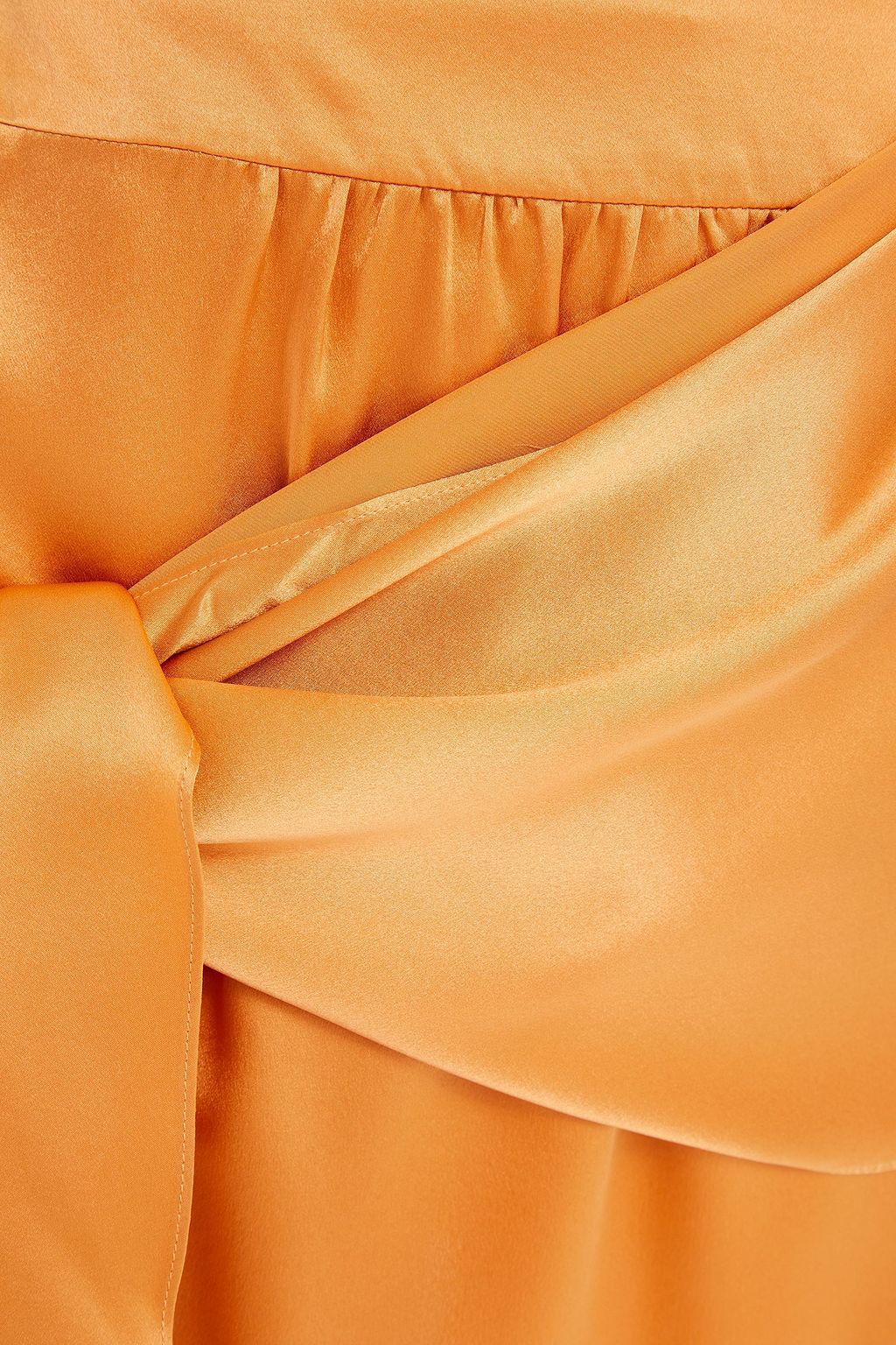 MICHELLE MASON Draped knotted silk-charmeuse mini skirt