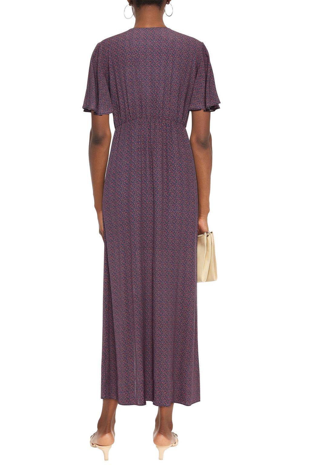 CHARLI Svea knotted floral-print crepe maxi dress
