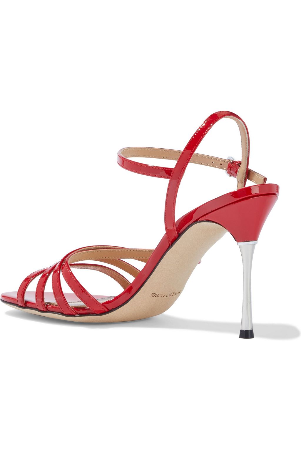 SERGIO ROSSI Godiva Steel patent-leather sandals