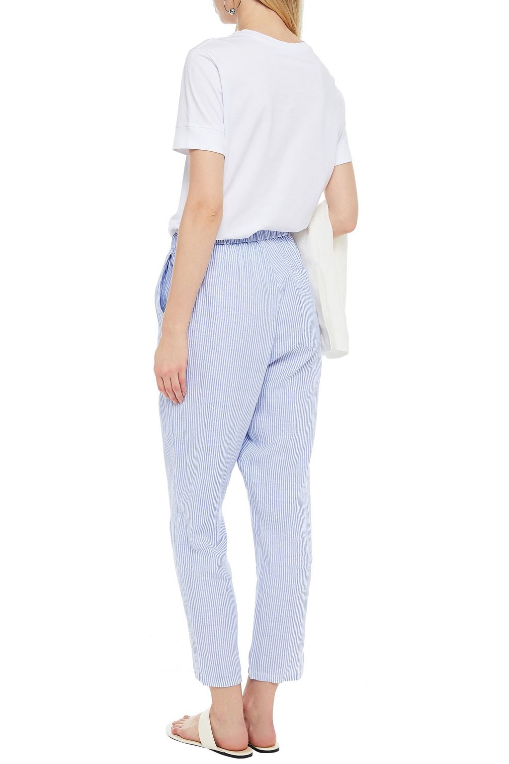 AMERICAN VINTAGE Mukadance gathered striped linen tapered pants