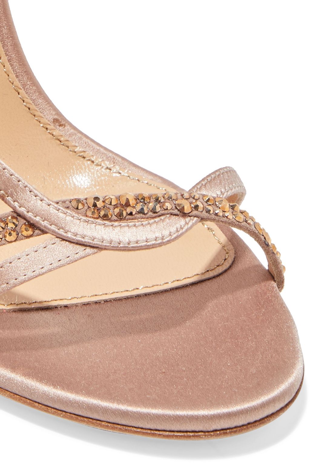 SERGIO ROSSI Lexington 105 crystal-embellished satin sandals