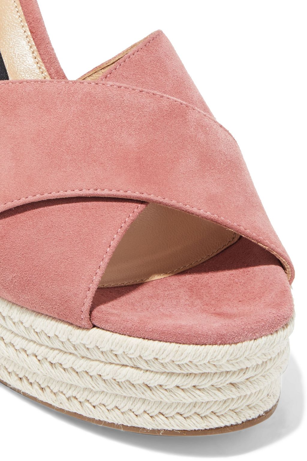 SERGIO ROSSI Suede wedge espadrille sandals
