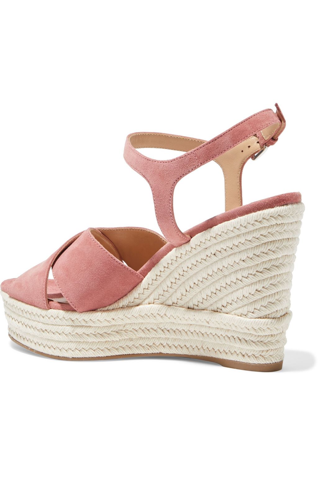 SERGIO ROSSI Suede wedge espadrille sandals
