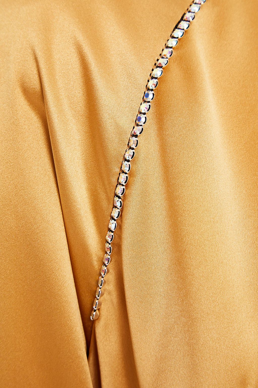 MICHELLE MASON Crystal-trimmed silk-charmeuse blouse
