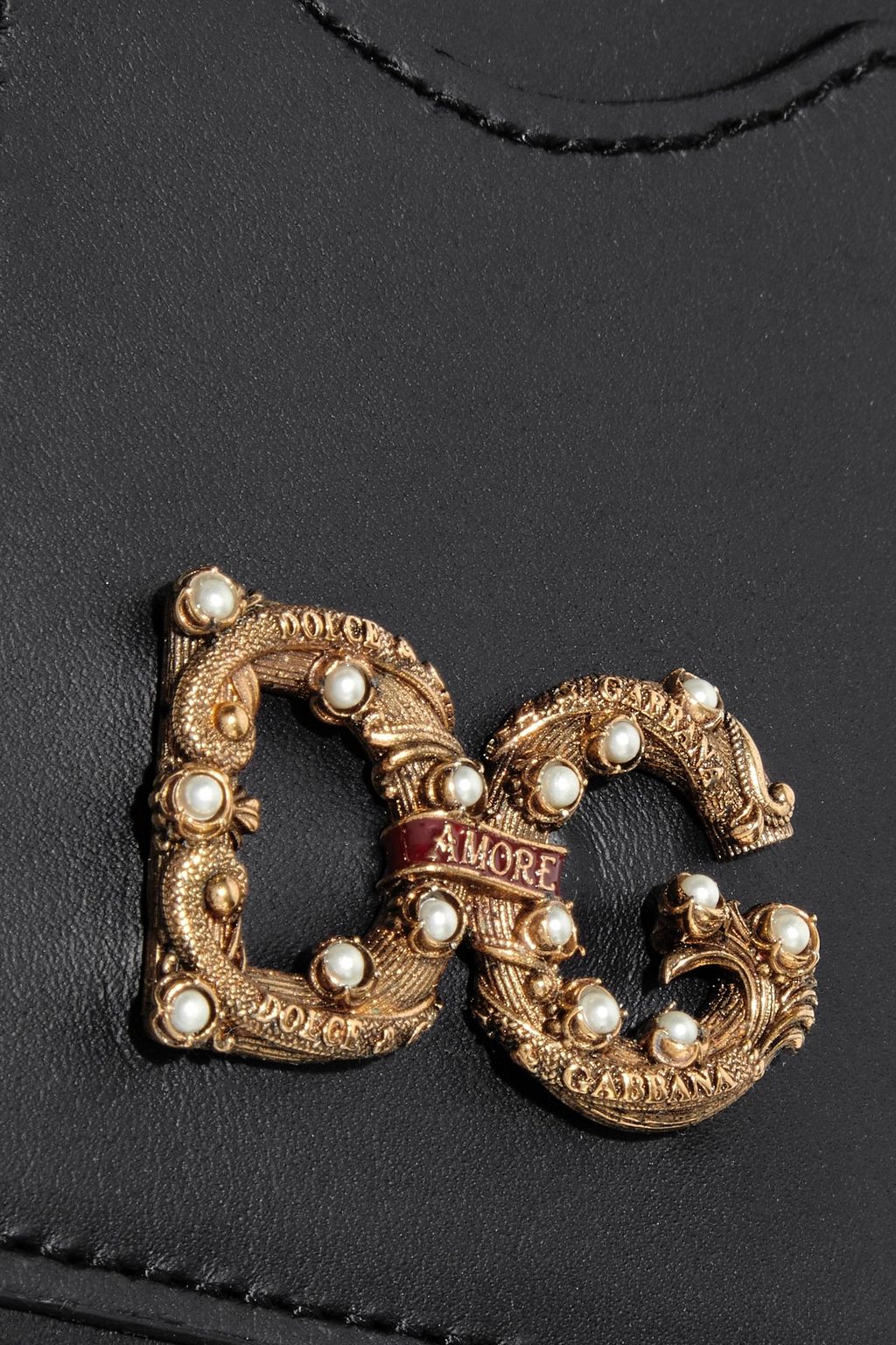 DOLCE&GABBANA Logo-embellished leather iPhone X case