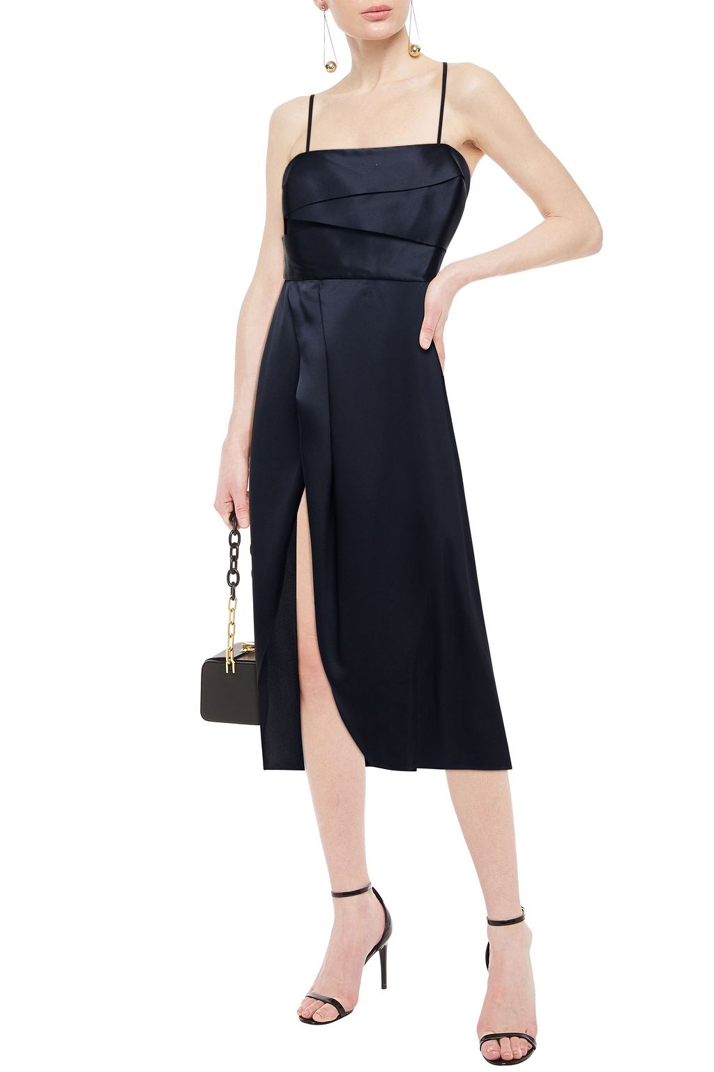 MICHELLE MASON Pleated silk-charmeuse midi dress