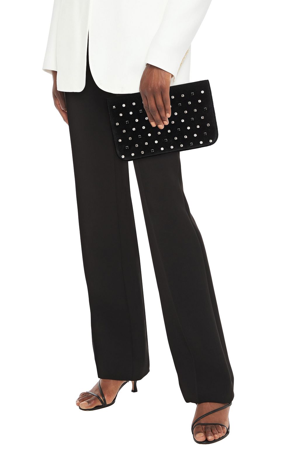 RED(V) Crystal-embellished velvet clutch