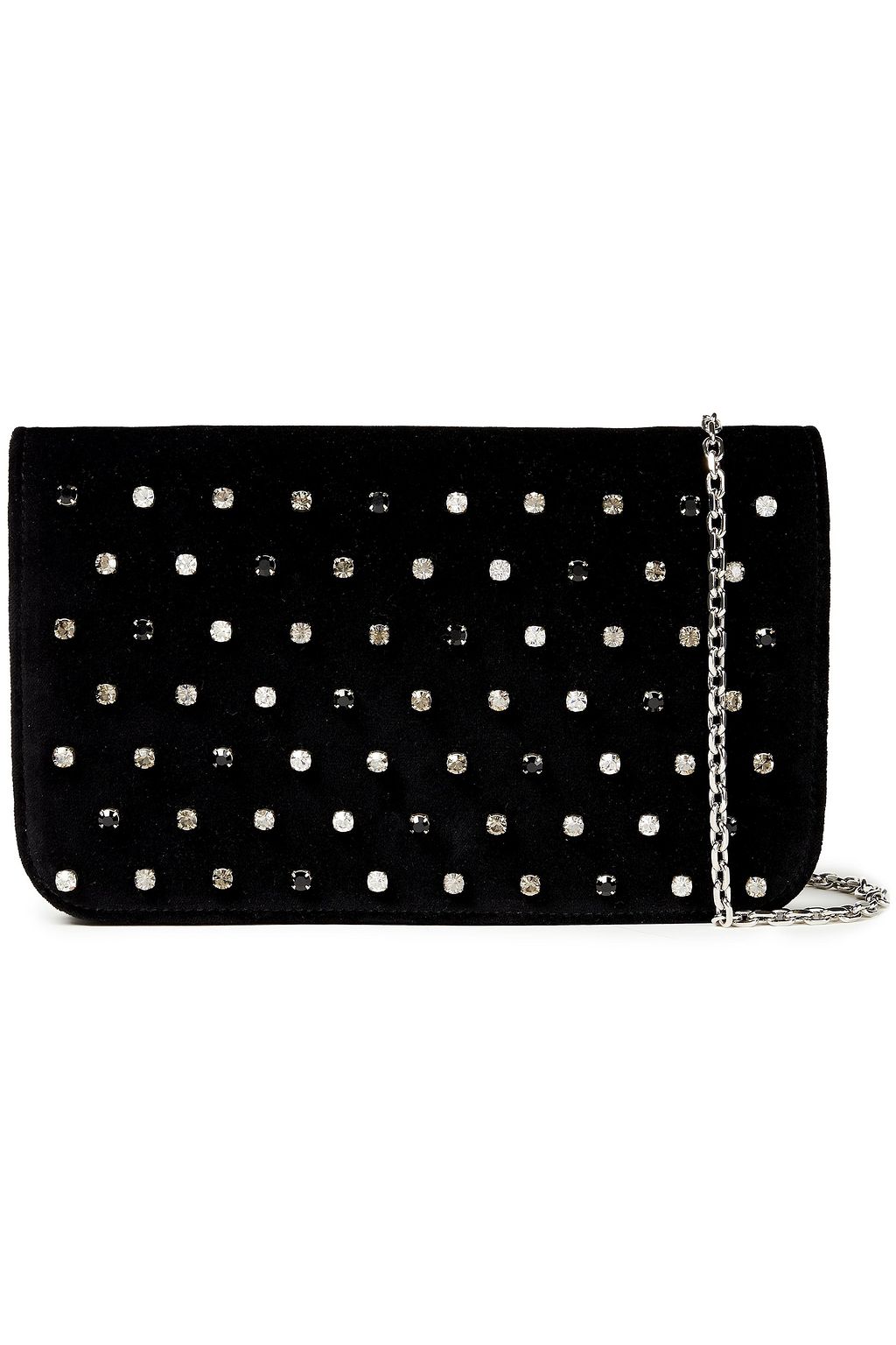 RED(V) Crystal-embellished velvet clutch