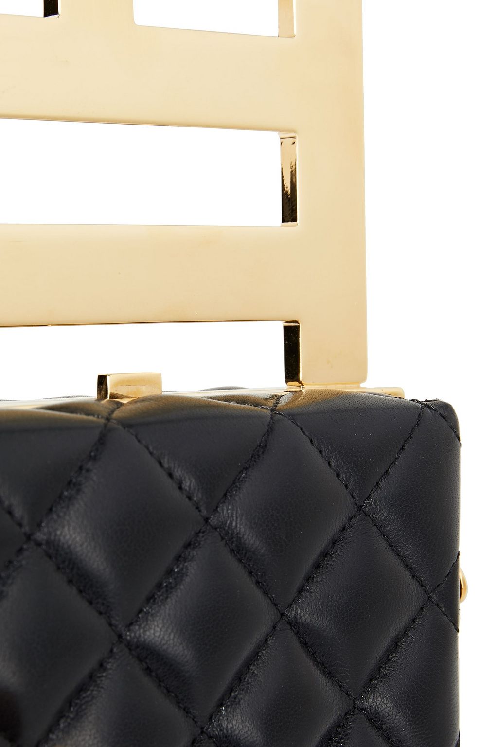 BALMAIN B Minaudiere quilted leather box clutch