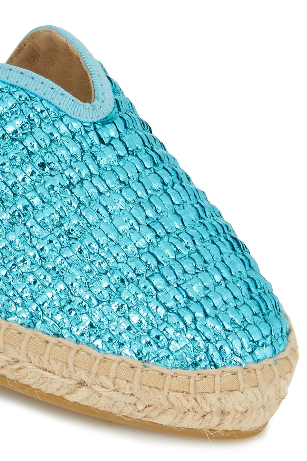 MANEBÍ Los Angeles metallic raffia espadrilles