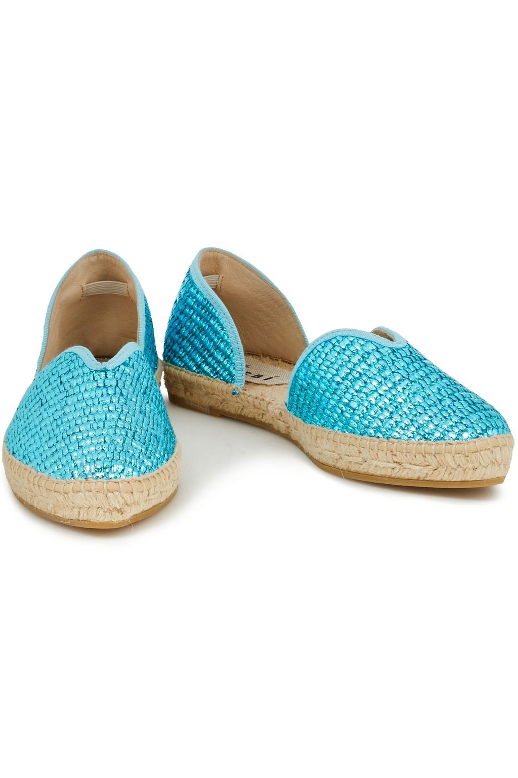 MANEBÍ Los Angeles metallic raffia espadrilles