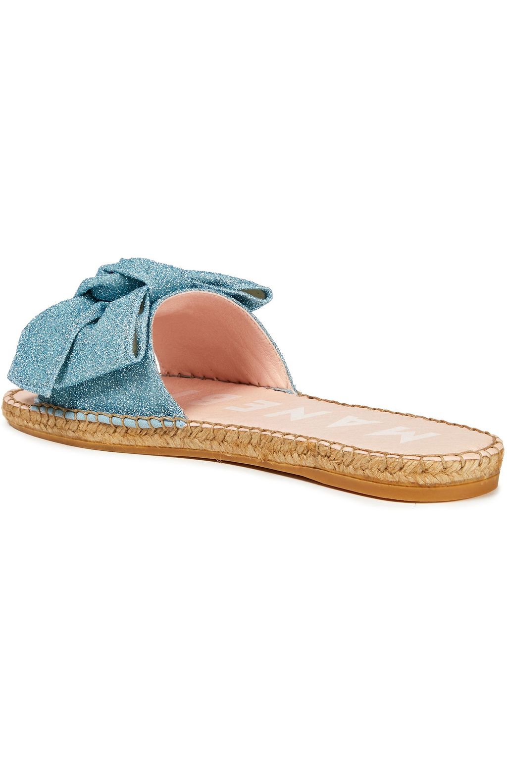 MANEBÍ Miami bow-embellished Lurex espadrilles slides