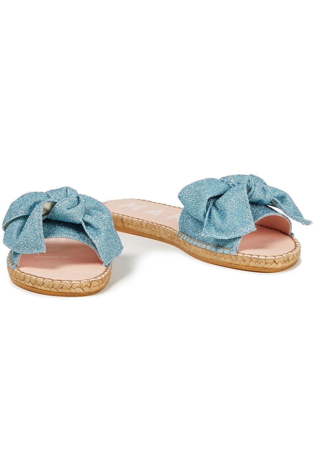 MANEBÍ Miami bow-embellished Lurex espadrilles slides