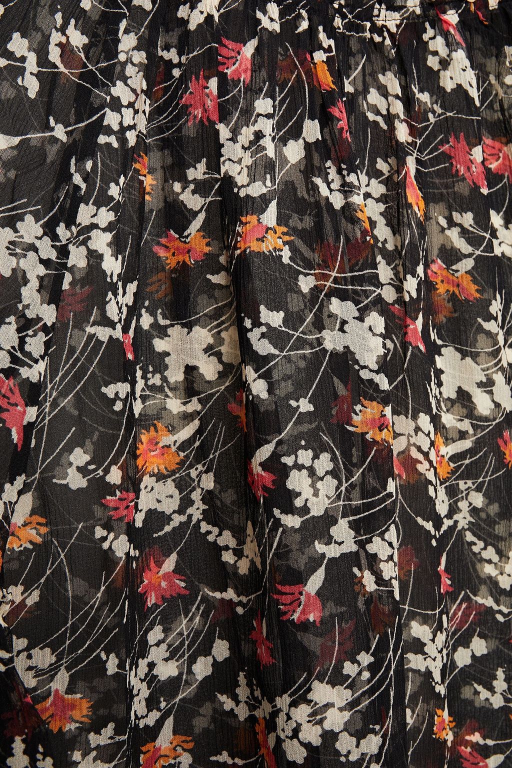 JOIE Imani lattice-trimmed floral-print silk-crepon top