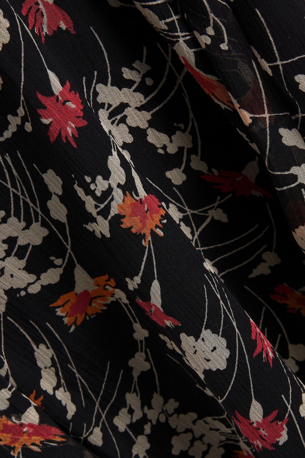 JOIE Huntlie knotted floral-print silk-georgette midi dress
