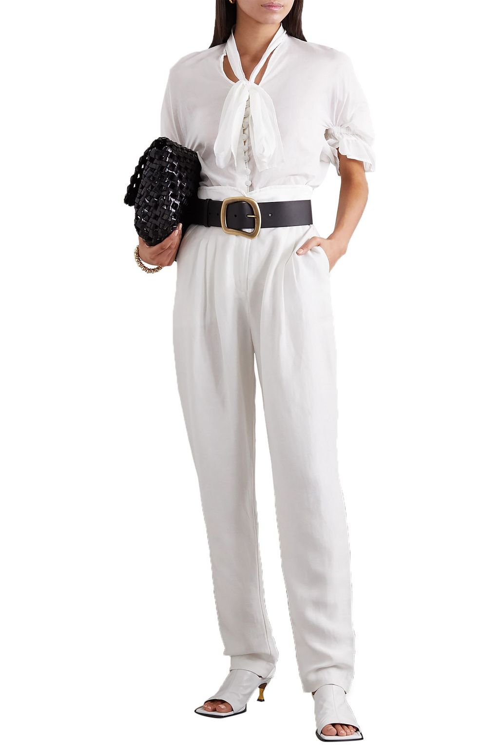 ÀCHEVAL PAMPA Chiquita ruffled pussy-bow cotton-voile blouse