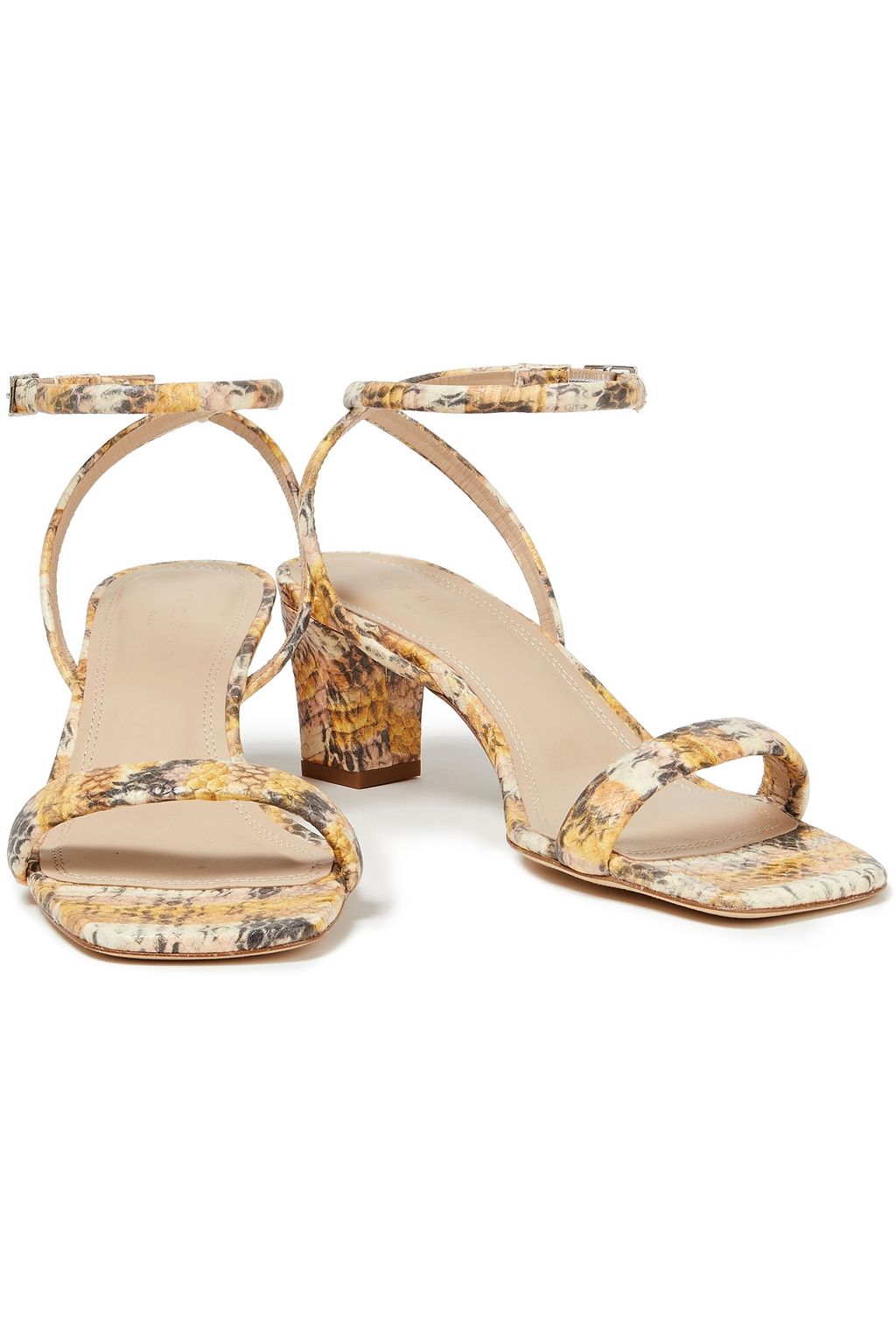 SANDRO Maeva snake-effect leather sandals