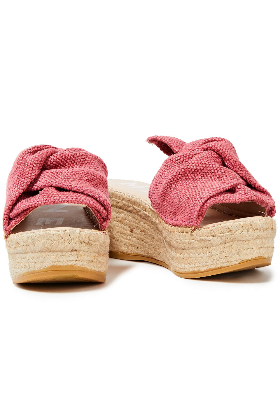 Manebi Twisted Cotton-blend Canvas Espadrille Wedge Sandals In Antique Rose