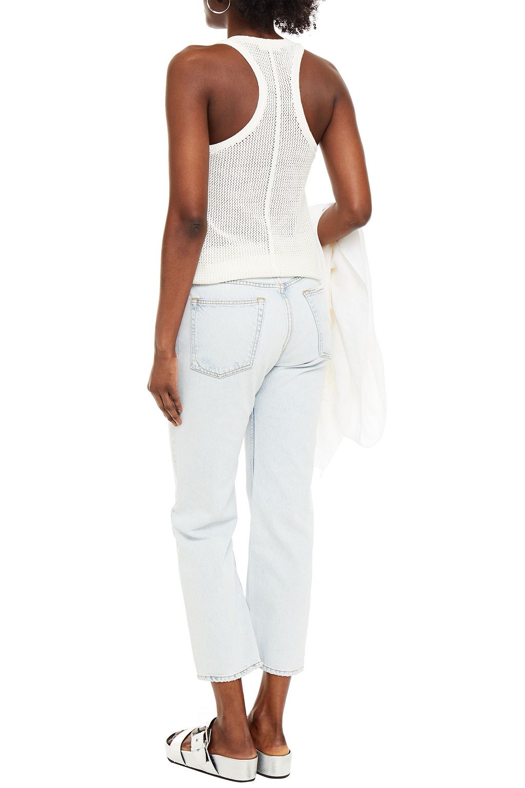 RAG & BONE Maya distressed high-rise straight-leg jeans