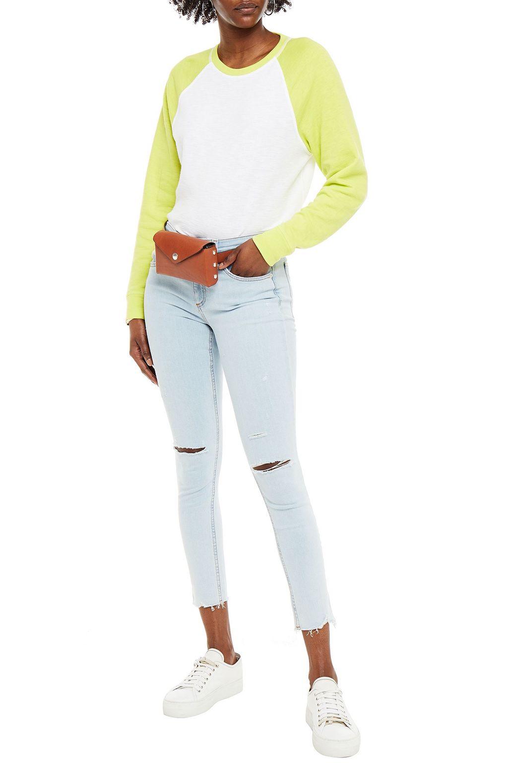 RAG & BONE Cate cropped distressed mid-rise skinny jeans