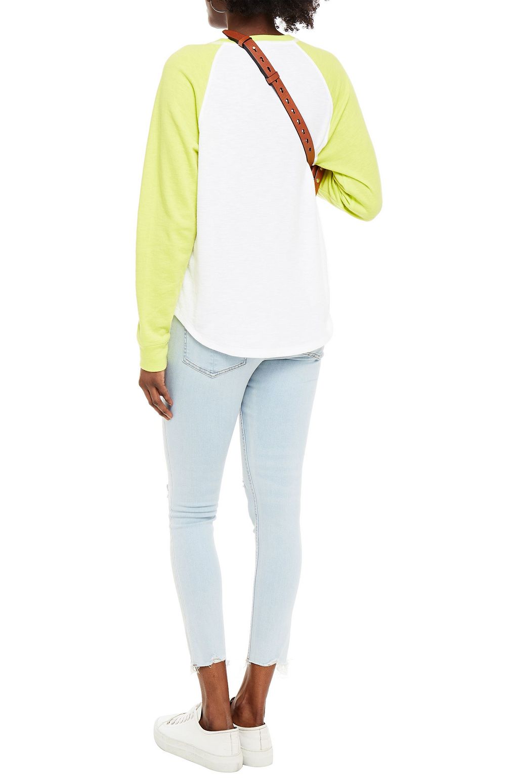 RAG & BONE Two-tone ribbed cotton-blend sweater