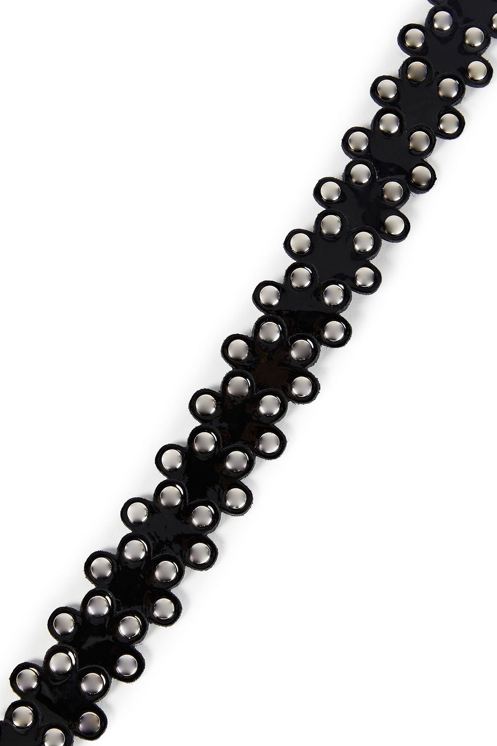 RED(V) Studded patent-leather belt