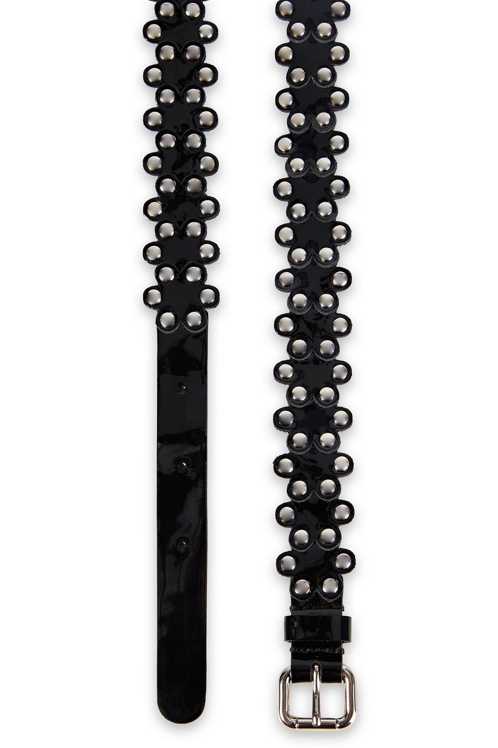 RED(V) Studded patent-leather belt