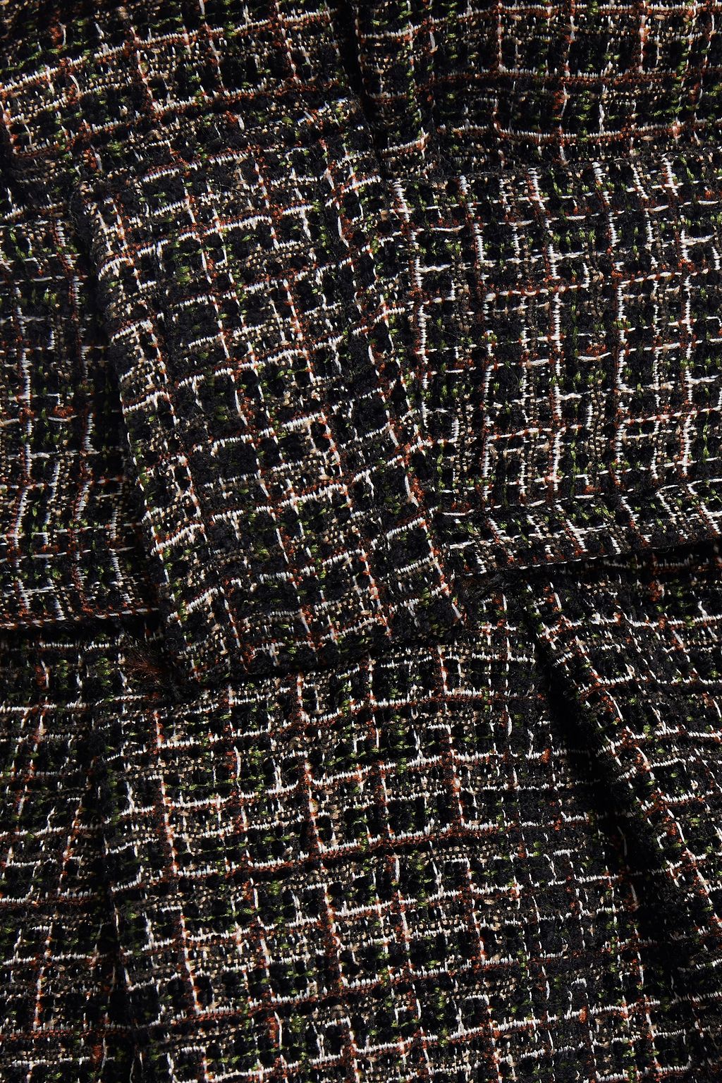 GANNI Wrap-effect belted metallic tweed skirt