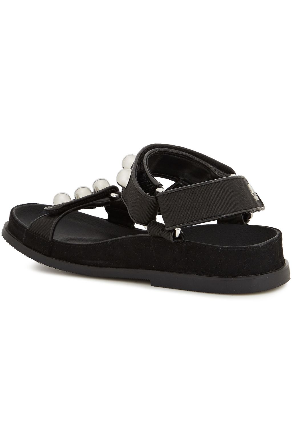 SANDRO Studded grosgrain sandals