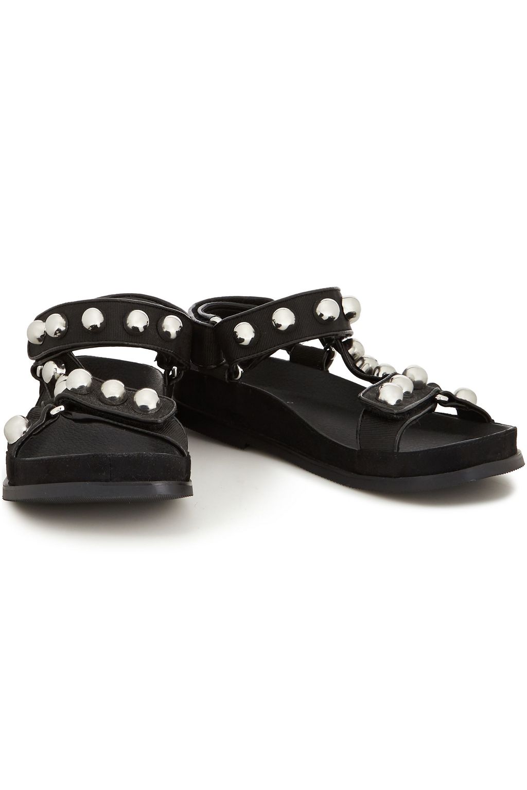 SANDRO Studded grosgrain sandals