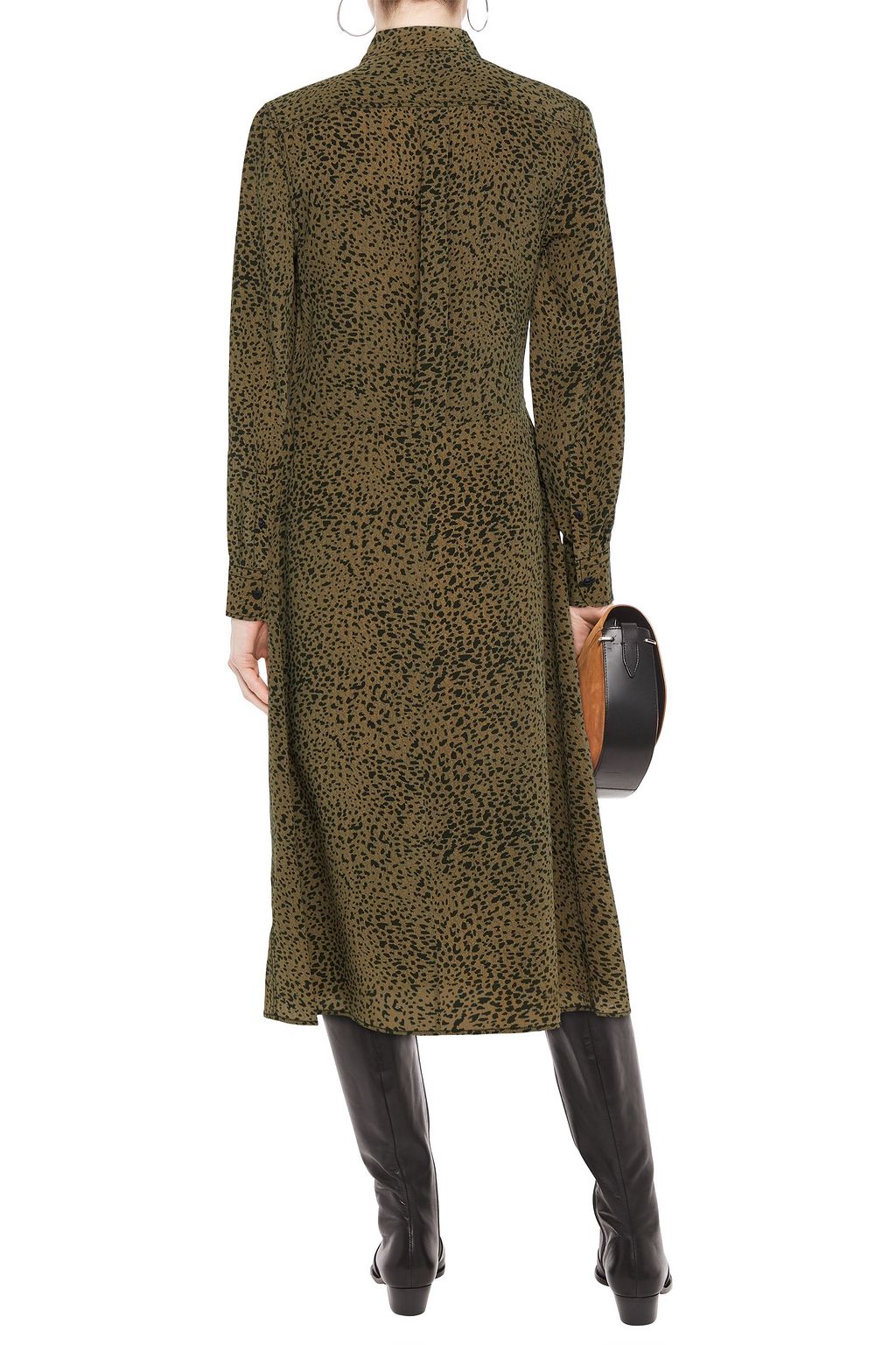 RAG & BONE Karen Midikleid aus Crêpe de Chine aus Seide mit Leopardenprint